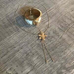 Vintage Mesh Flower Lariat Necklace with Stella & Dot Bracelet